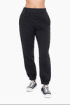 QUILTED JOGGERS BLACK