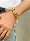 ELODIE STRIPE BOLD GOLD CUFF BRACELET