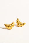 PETITE CROISSANT STUD EARRINGS GOLD