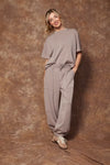 JAN SOFT KNIT BARREL PANT FOG