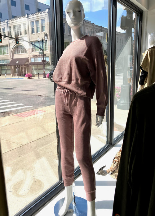 KAI WAFFLE PULLOVER MAUVE