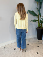 ASTRAEA LONG SLEEVE CREW NECK CARDIGAN DOUBLE CREAM