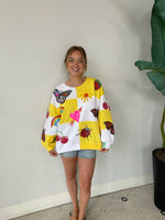 YELLOW AND WHITE CHECKERED SUMMER ICON SWEATSHIRT
