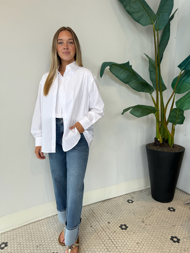 ELEANOR TWOFER OVERSIZED SHIRT WHITE
