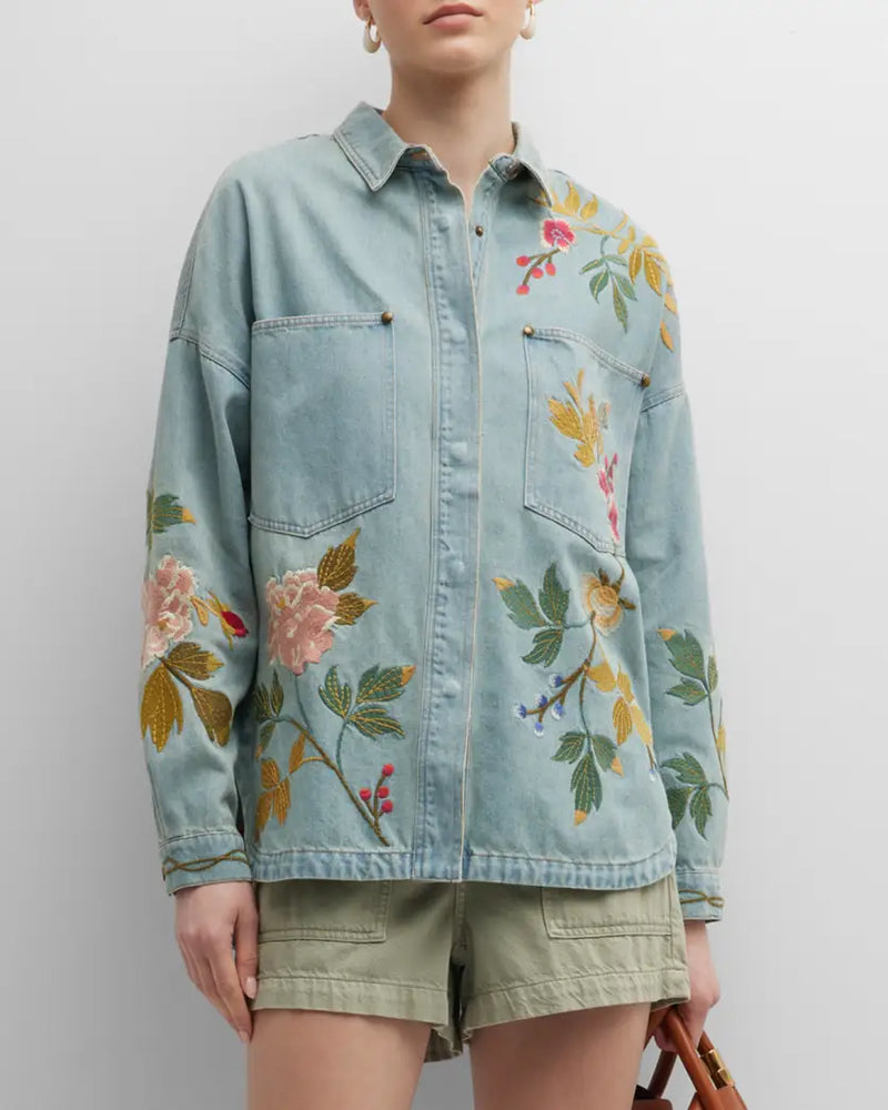 ADELE DENIM POCKET OVERSHIRT