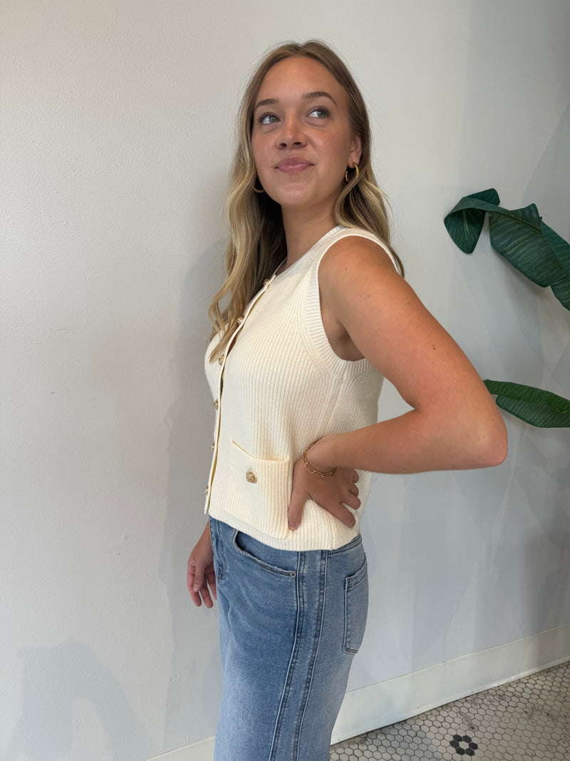 ALIYA SWEATER VEST CREAM