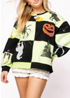 LIGHT GREEN & BLACK HALLOWEEN ICON SWEATSHIRT