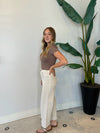 ROXI SS TOP CLAY TAUPE