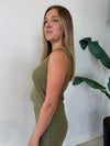 SLOANE V-NECK RIB TANK FERN