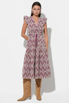 ANELL HALTER EMBROIDERED DRESS MAGENTA