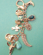 WESTERN PORCELAIN CROSS BOOT COWBOY HAT BAG CHARM