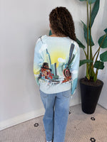 MULTI THANKSGIVING PARADE BUTTON-UP CARDIGAN