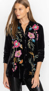 SIDONIA VELVET OVERSIZED PLEAT SHIRT