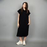AIRA GAUZE SHIRT DRESS BLACK