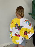 YELLOW AND WHITE CHECKERED SUMMER ICON SWEATSHIRT