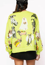LIME GREEN HALLOWEEN DOGS SWEATSHIRT