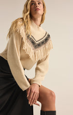 NORTH FRINGE SWEATER STONE