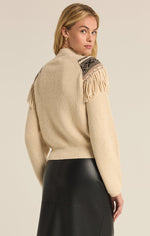 NORTH FRINGE SWEATER STONE
