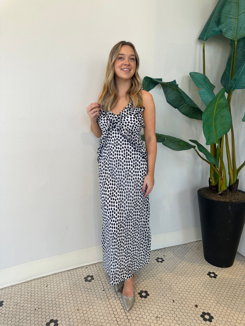 ADALINA NAVY POLKA DOT DRESS