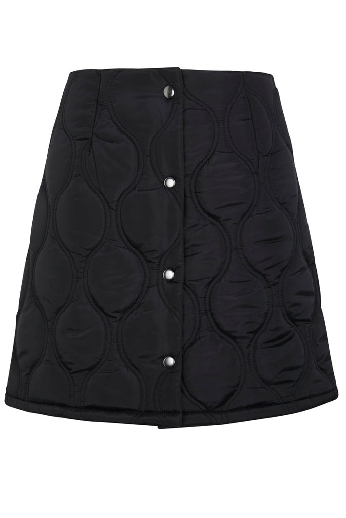 BLACK QUILTED SKIRT