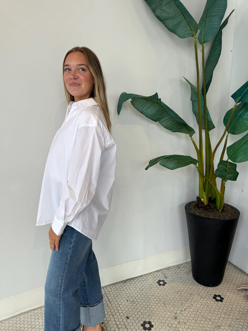 ELEANOR TWOFER OVERSIZED SHIRT WHITE