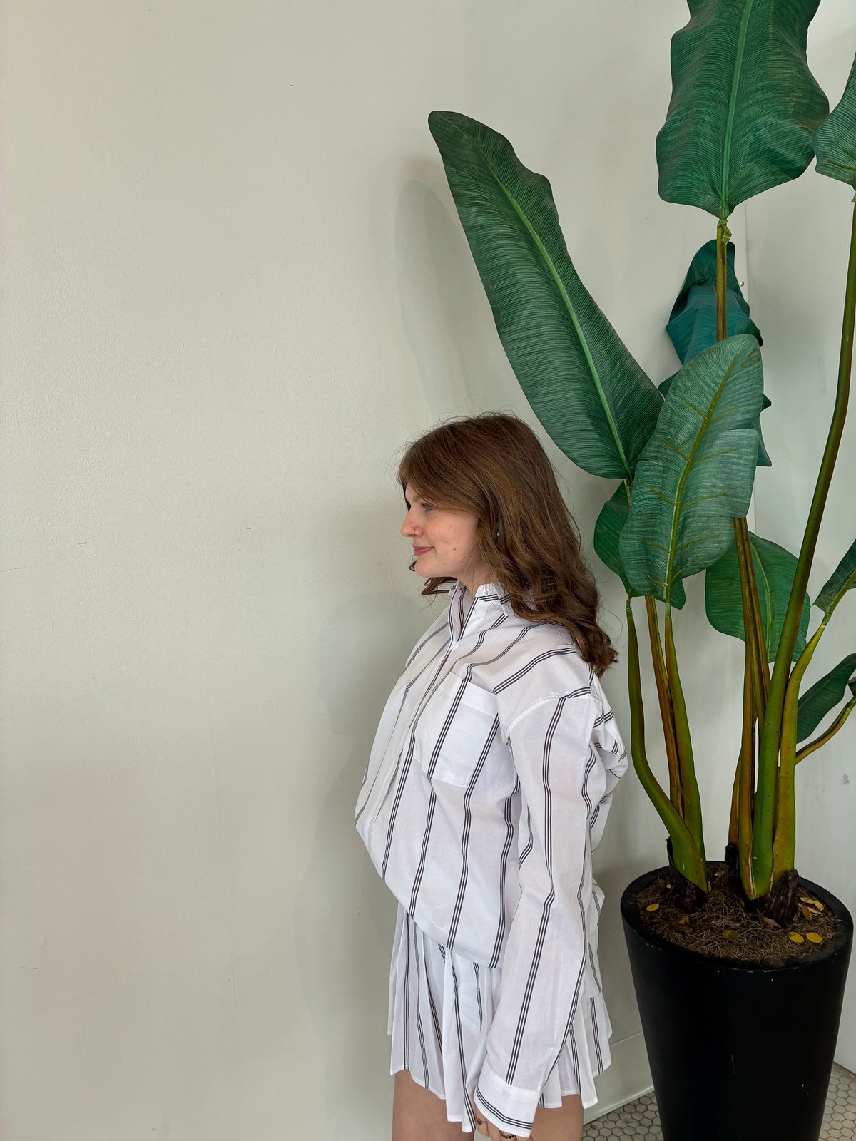 WEDGE PLEATED SKORT WHITE