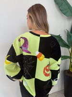 LIGHT GREEN & BLACK HALLOWEEN ICON SWEATSHIRT