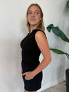 ESSENTIAL MICRO-RIBBED HENLEY TANK TOP BLACK