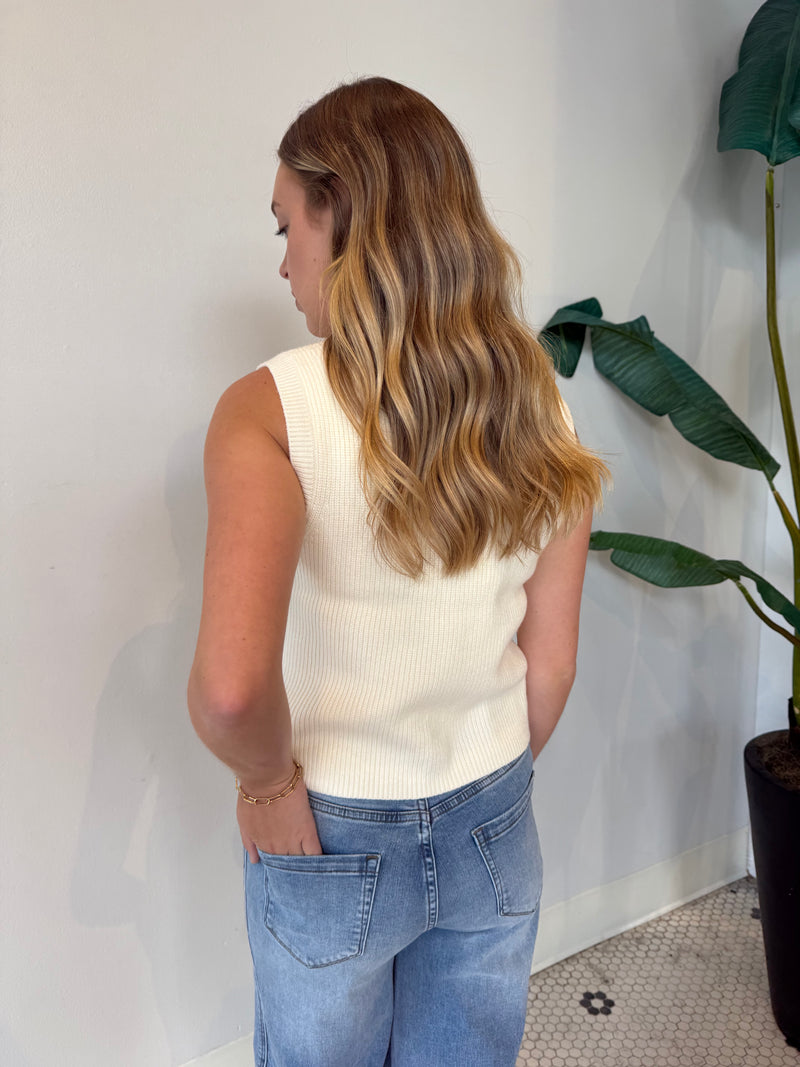ALIYA SWEATER VEST CREAM