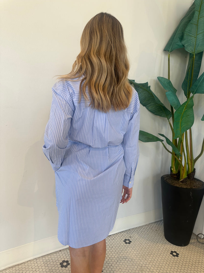 HARMONY OXFORD WHITE STRIPE DRESS