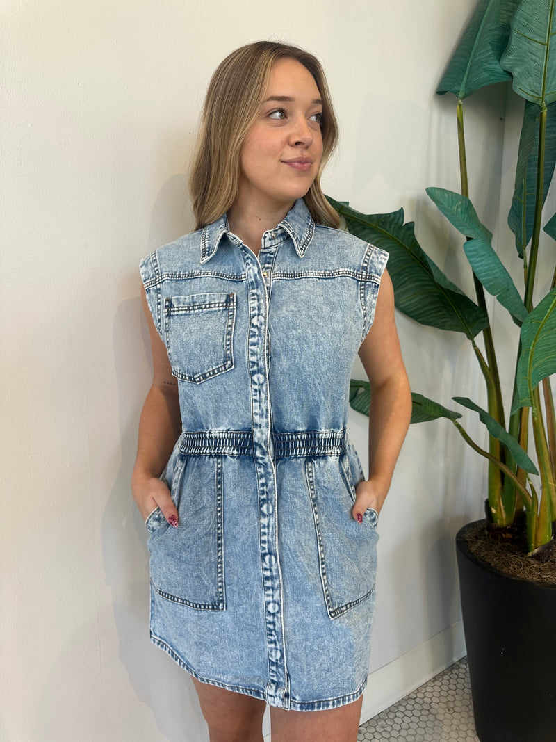 ROBBIE DRESS MINERAL BLUE