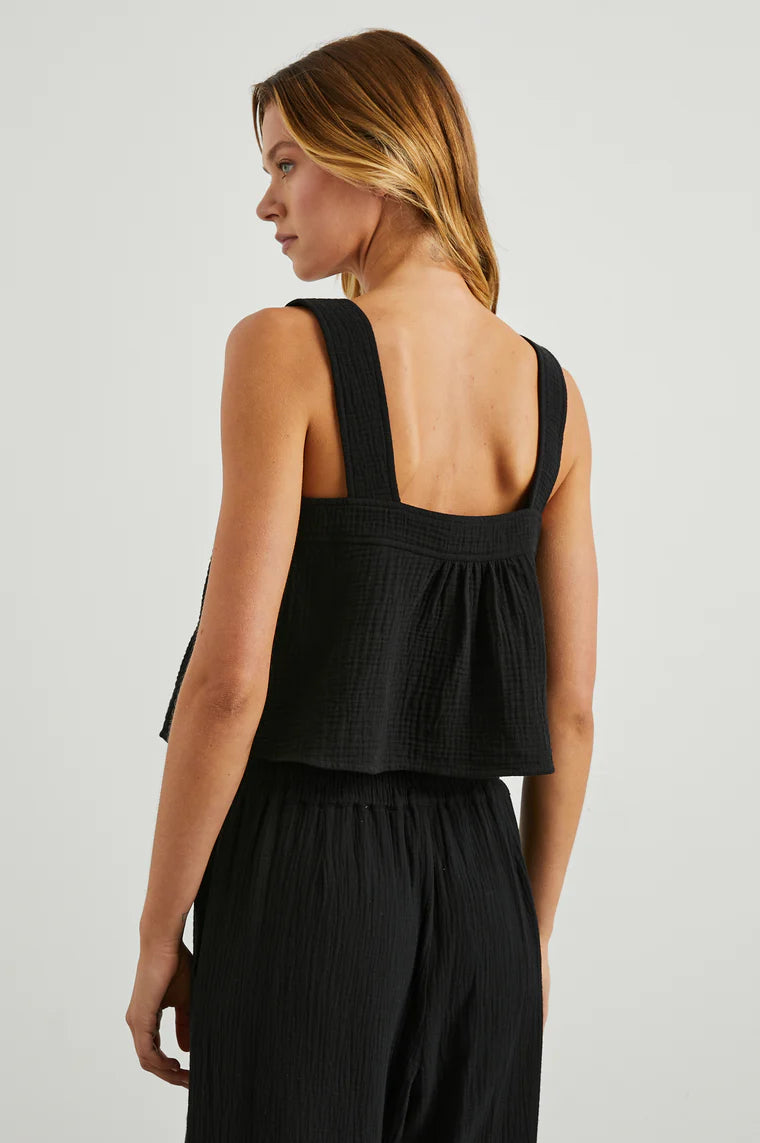 ENYA BLACK GAUZE TOP