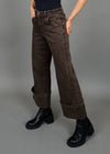 CARLA STRETCH TWILL CUFF PANT JAVA BROWN