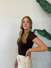 ROXI SS TOP DARK WALNUT