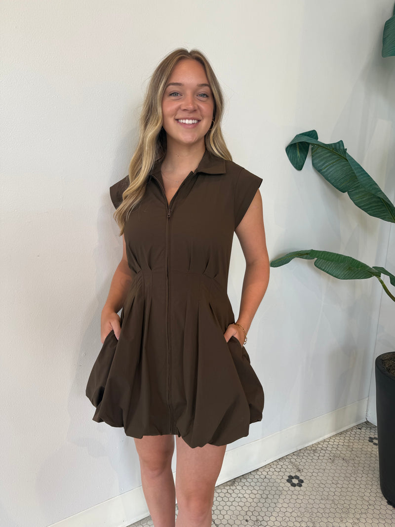 DYANNE DRESS DARK ESPRESSO