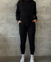 KENZIE WAFFLE JOGGER BLACK