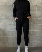 KENZIE WAFFLE JOGGER BLACK