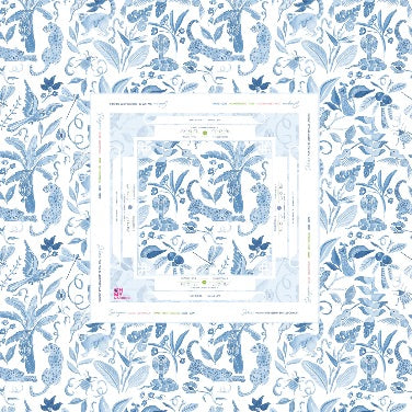 Amazon Blue Instructional Mahjong Tablecloth