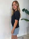 PIMA COTTON BLEND V-NECK TEE NAVY
