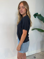 PIMA COTTON BLEND V-NECK TEE NAVY