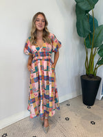 BALLOON PUFF SLEEVE FLORAL DRESS MULTI