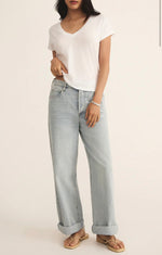 LIVELY RELAXED V-NECK TEE WHITE