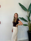 ROXI SS TOP DARK WALNUT