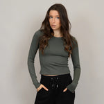 ROXI CREWNECK TOP DK IVY