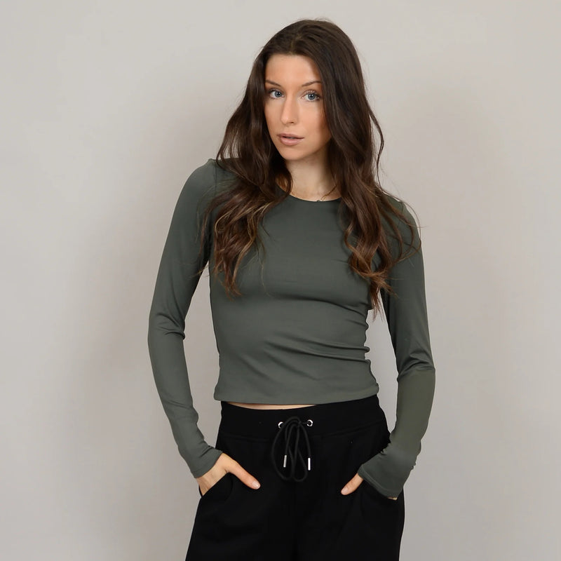 ROXI CREWNECK TOP DK IVY