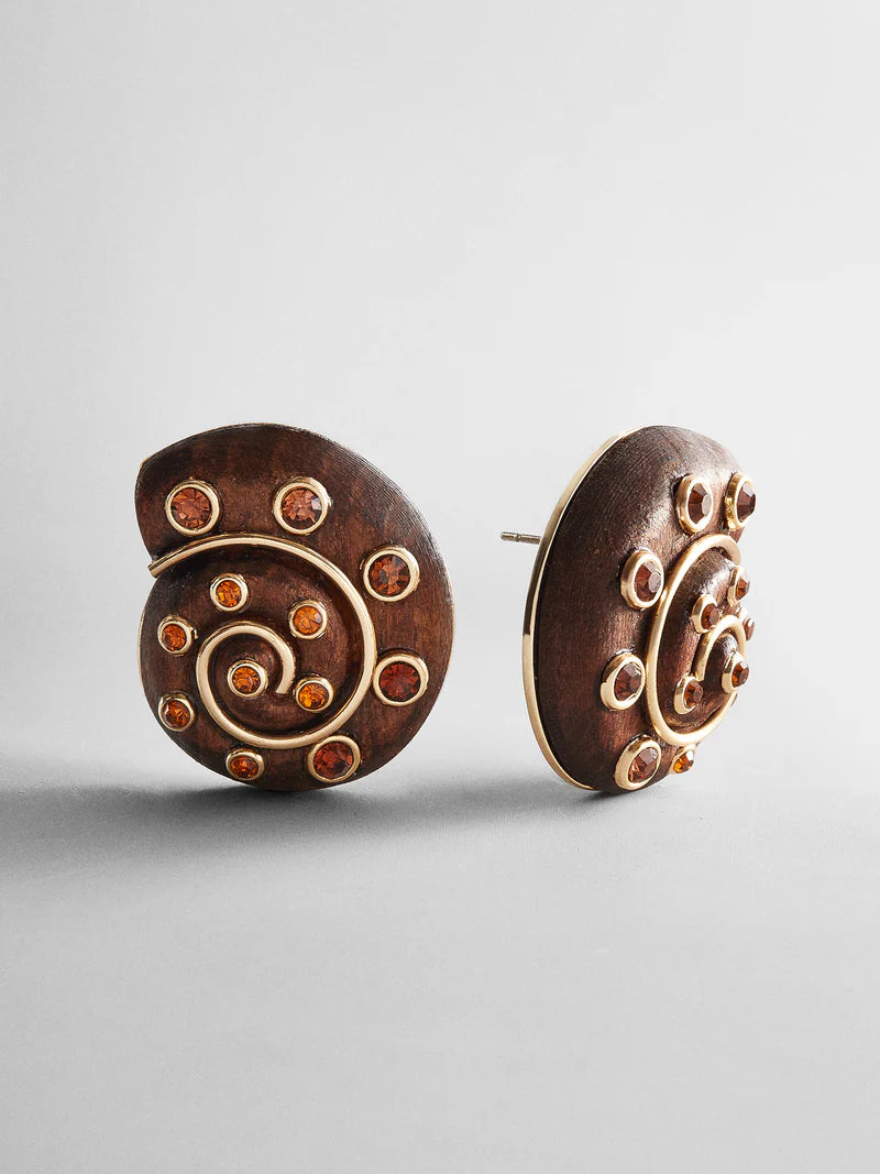 HIGH TIDE SHELL EARRINGS BROWN