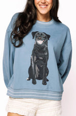 DUSTY BLUE BLACK LAB SWEATSHIRT