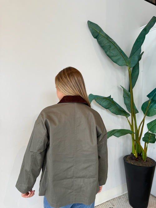 FREDDIE CARGO TWILL BARN JACKET MOSS GREEN