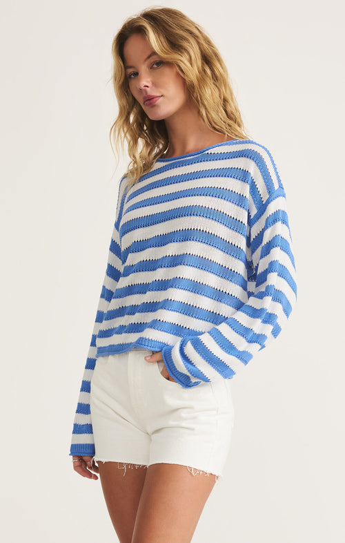 PRADO STRIPE SWEATER BAY BLUE