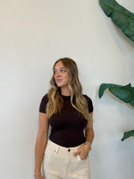 ROXI SS TOP DARK WALNUT